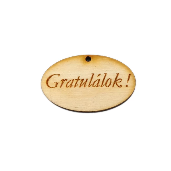 "Gratulálok" fatábla, natúr