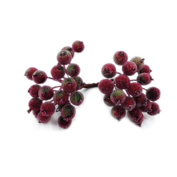 Drótos bogyóköteg, zöld-bordó