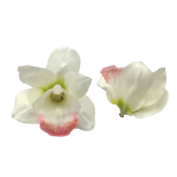 Gumi orchidea fej, fehér-rózsaszín közép