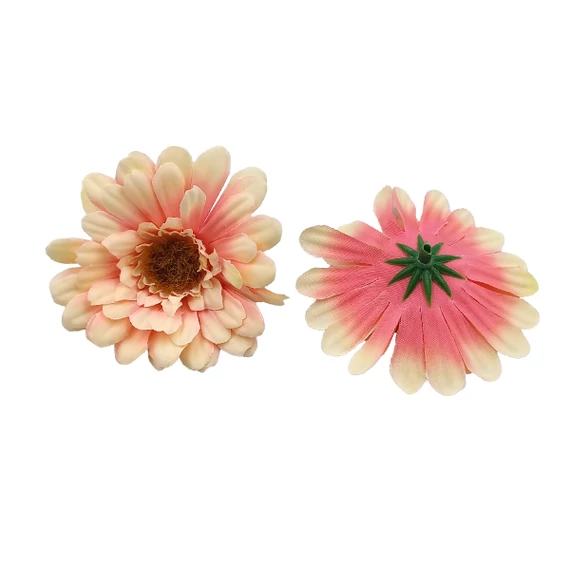 Gerbera fej 8 cm, krém-pink