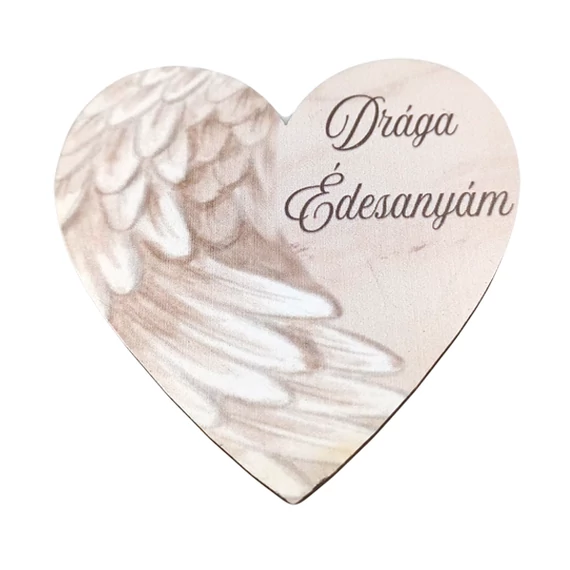 Kegyeleti szív tábla, "Drága édesanyám"