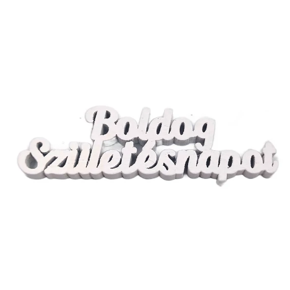 "Boldog születésnapot" felirat, fehér