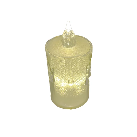 Csillámos led gyertya, 6 cm