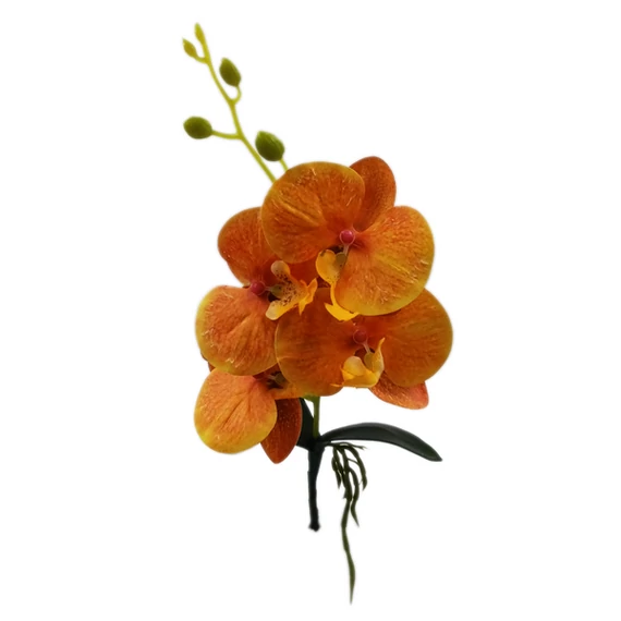 Gumi orchidea levéllel, narancs