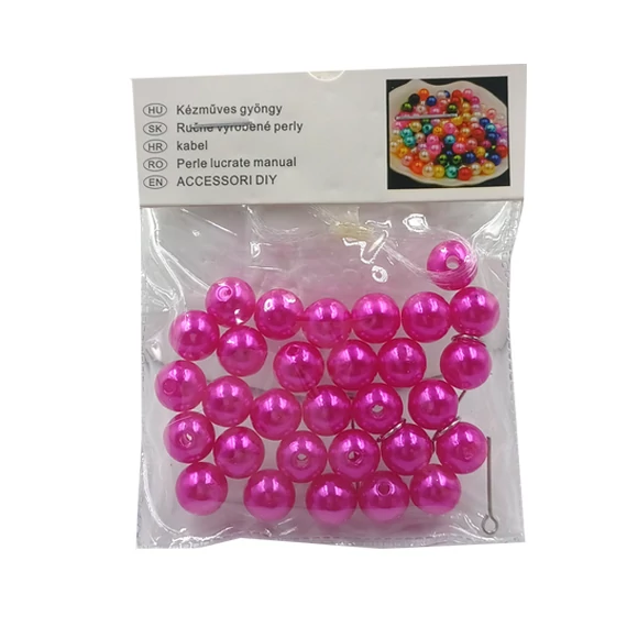 Gyöngy készletben 10 mm, ciklámen