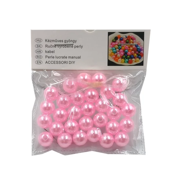 Gyöngy készletben 10 mm, rózsaszín
