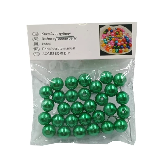 Gyöngy készletben 10 mm, zöld