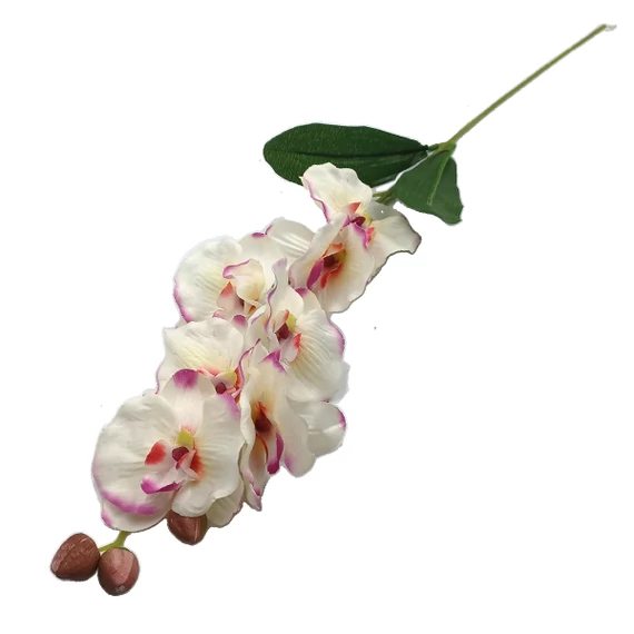 Szatén orchidea 64 cm, fehér-ciklámen