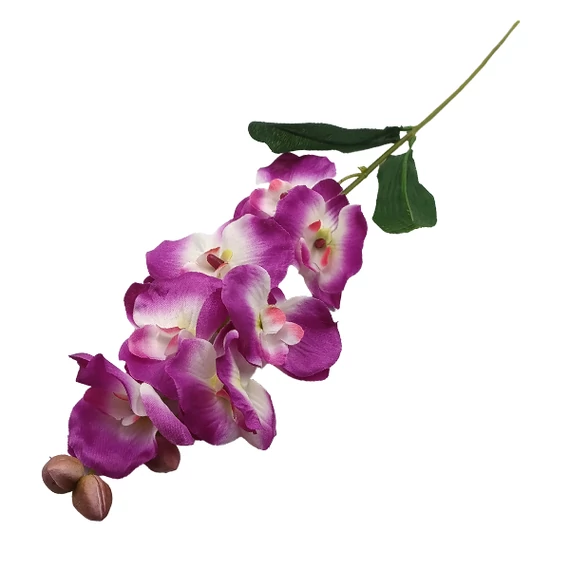 Szatén orchidea 64 cm, lila-fehér közép