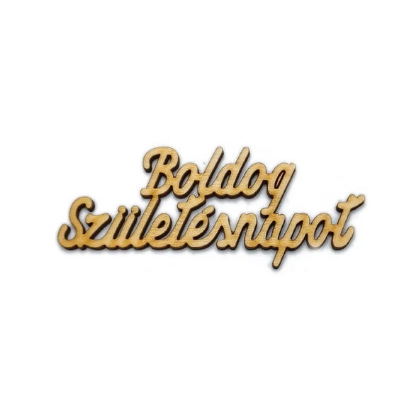 "Boldog születésnapot" felirat, 10 cm natúr