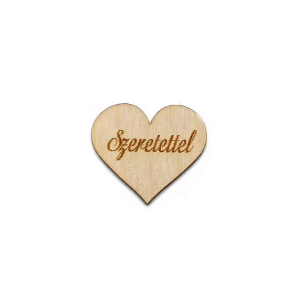 "Szeretettel" kis szívtábla, natúr