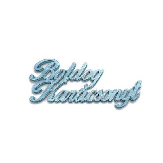 "Boldog karácsonyt felirat, 15 cm, kék