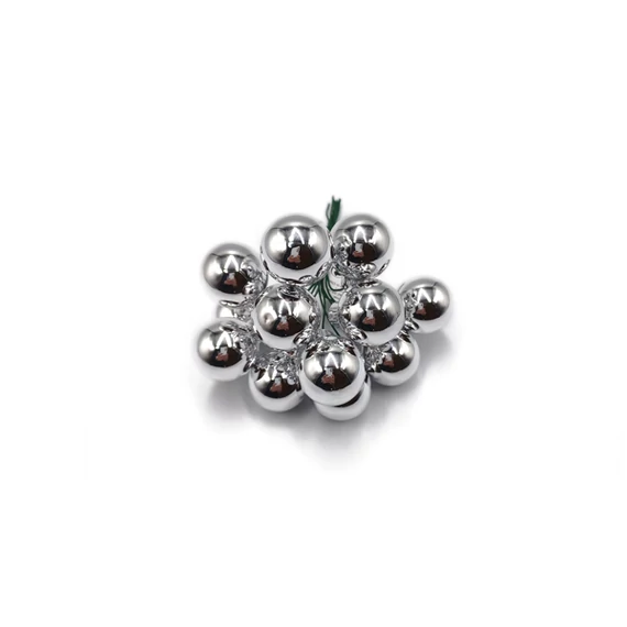 Üveggömb pick 2,5 cm, ezüst, fényes