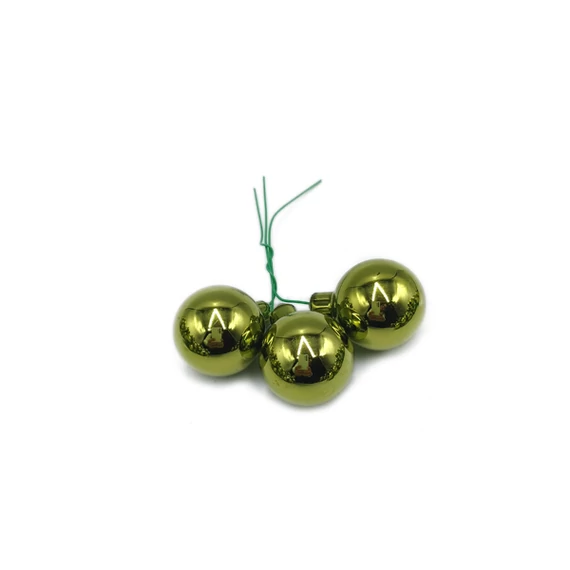 Üveggömb pick 3 cm, zöld fényes