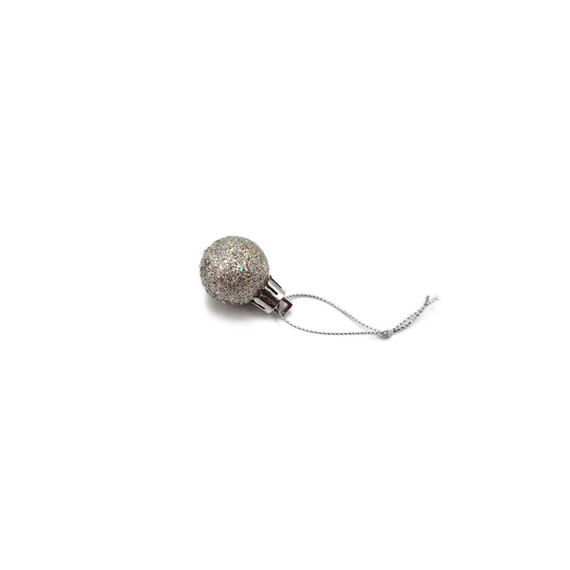 Gömb 2,5 cm, ezüst csillámos