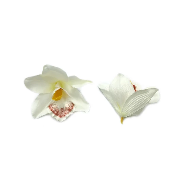 Orchidea szatén fej, krémesfehér