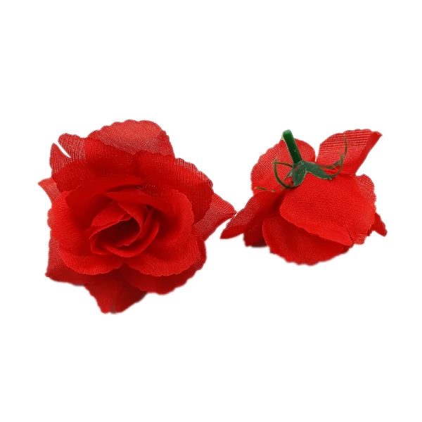 Nyilt rózsafej 6 cm, piros