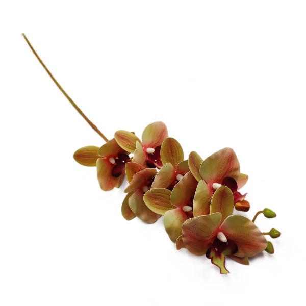 Gumi orchidea 7 virág, zöldes-pink