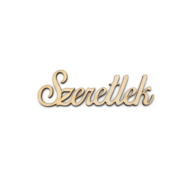 &amp;quot;Szeretlek&amp;quot; felirat, 15 cm, natúr