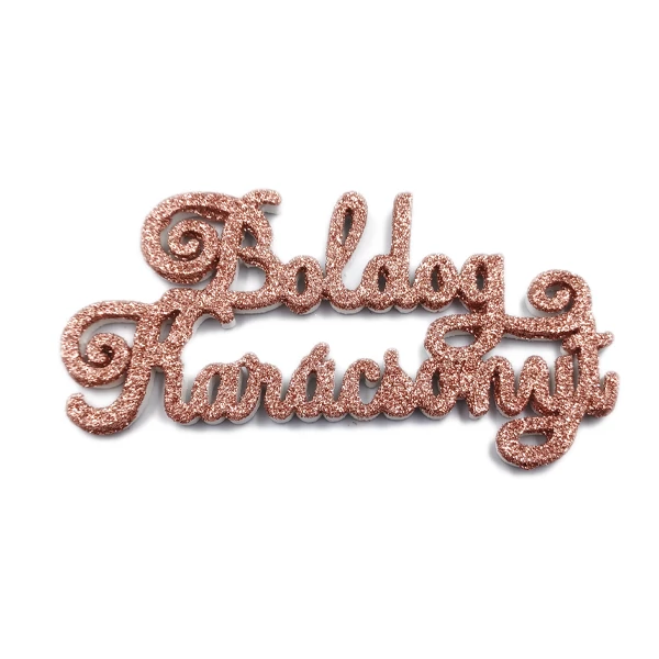 &amp;quot;Boldog karácsonyt&amp;quot; felirat 15 cm, csillámos rosegold
