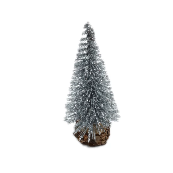 Mini fenyő 12 cm, csillámos ezüst