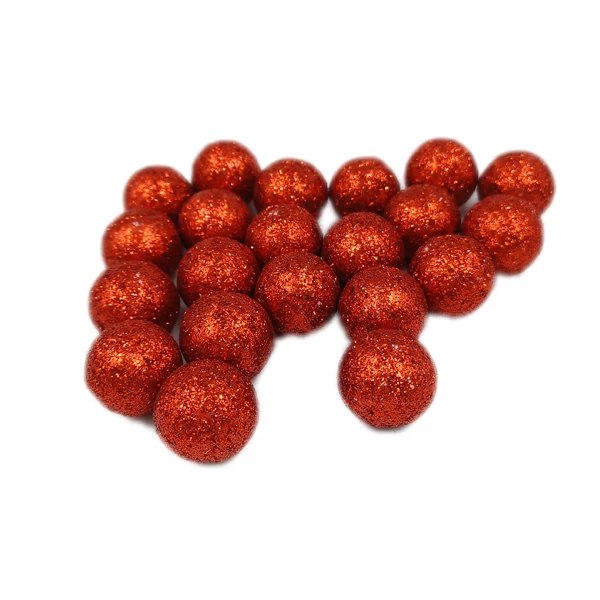 Glitteres golyó 2 cm, piros