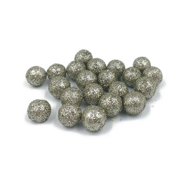 Glitteres golyó 1.5 cm, ezüst
