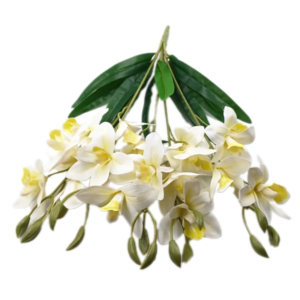 Gumi orchidea csokor, fehér