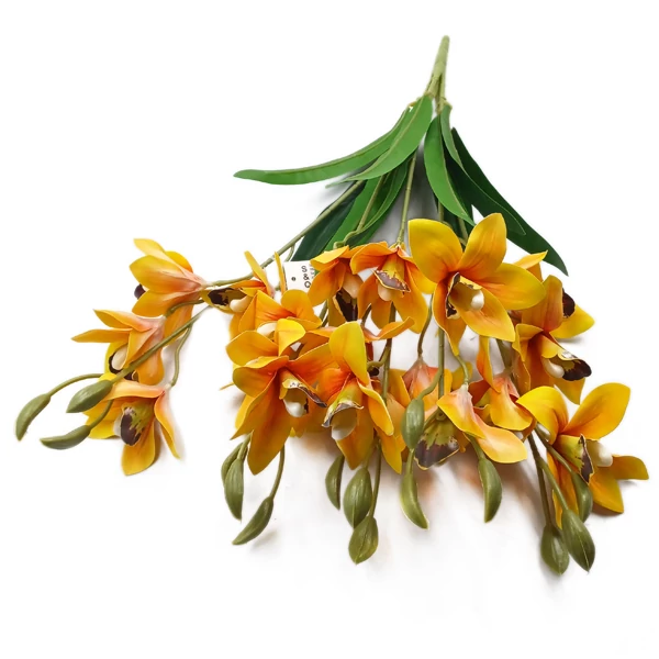 Gumi orchidea csokor, sárga