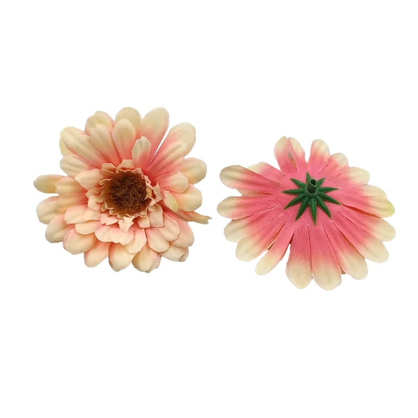 Gerbera fej 8 cm, krém-pink