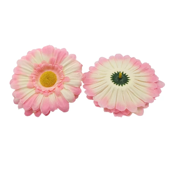 Gerbera fej 10 cm, krém-rózsaszín