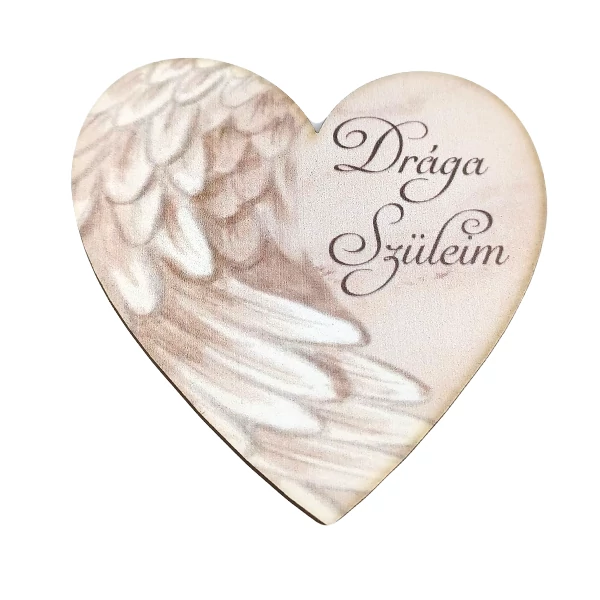 Kegyeleti szív tábla, &amp;quot;Drága szüleim&amp;quot;
