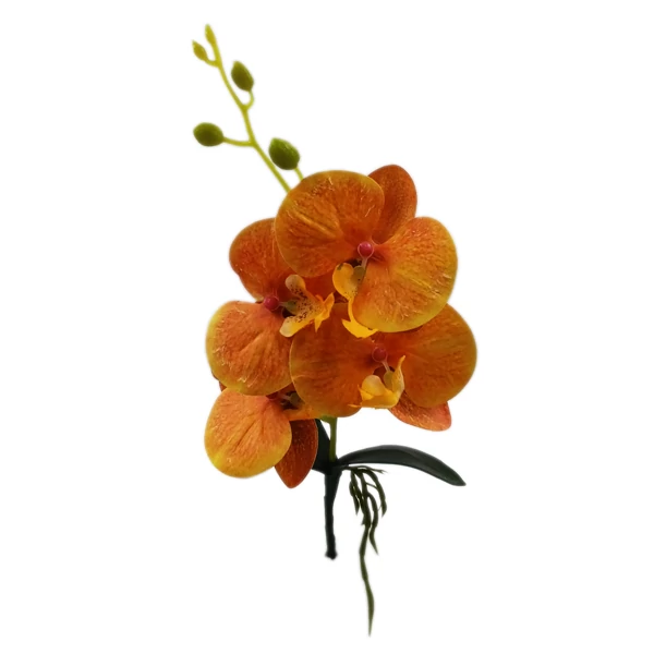 Gumi orchidea levéllel, narancs