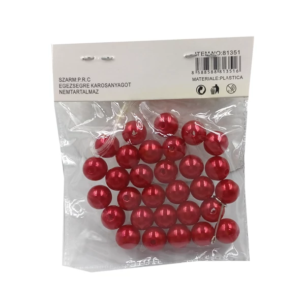 Gyöngy készletben 10 mm, piros