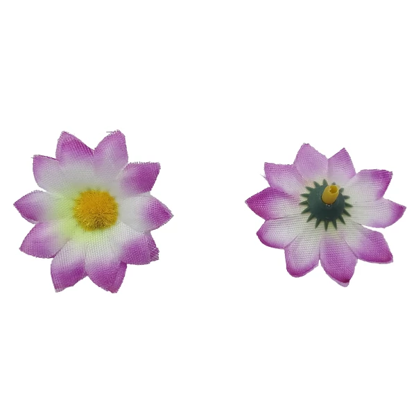 Margaréta fej 4 cm, fehér-lila