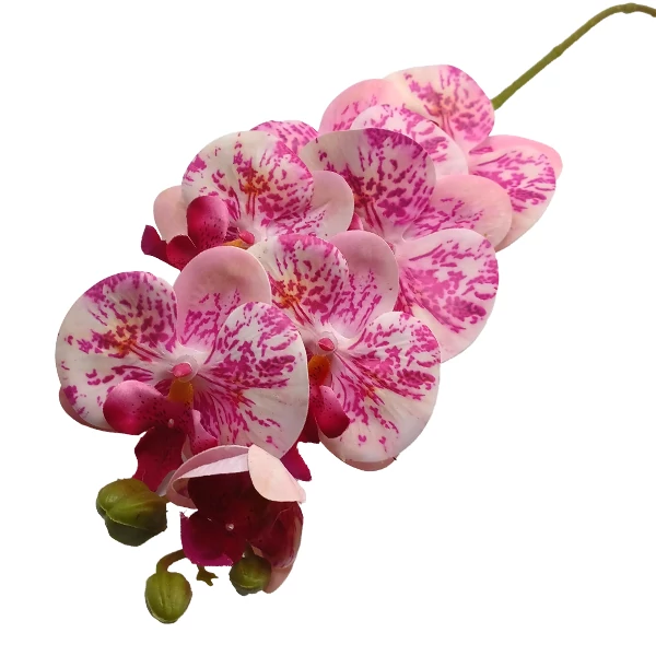Gumi orchidea 7 virág, rózsaszín-pink