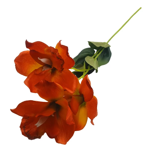 Szatén orchidea ág, narancs