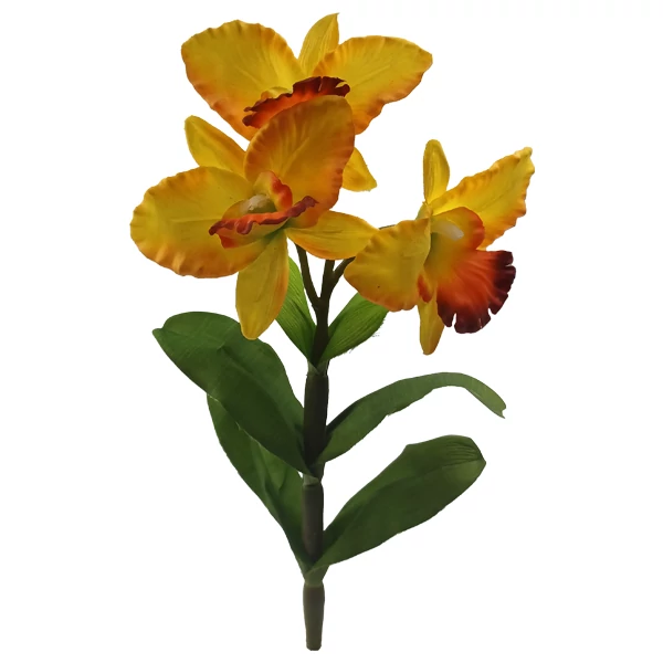 Gumi orchidea 3 virág, sárga