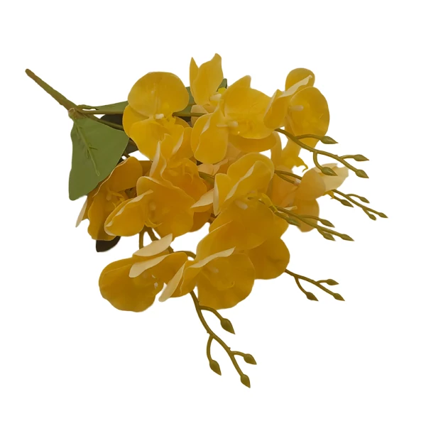 Gumi orchidea csokor, sárga