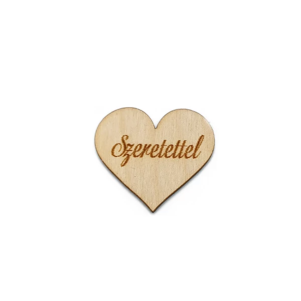 &amp;quot;Szeretettel&amp;quot; kis szívtábla, natúr