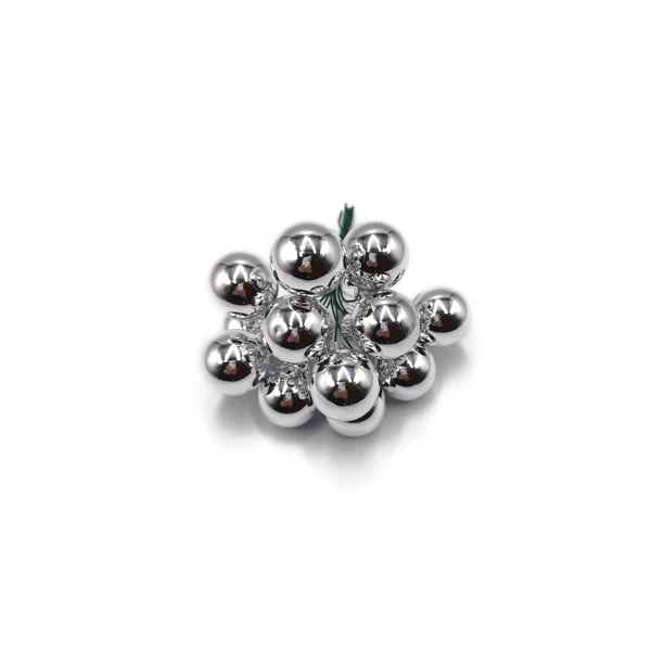 Üveggömb pick 2,5 cm, ezüst, fényes