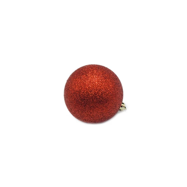 Gömb 6 cm, piros csillámos