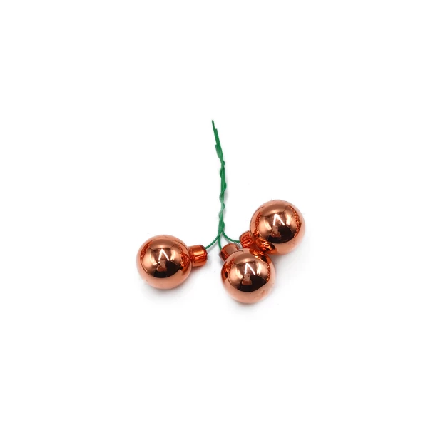 Üveggömb pick 2 cm, borostyán fényes