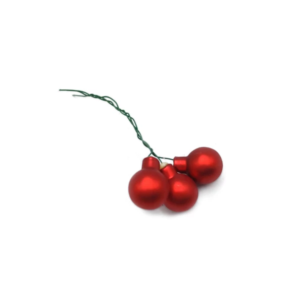 Üveggömb pick 2 cm, piros matt
