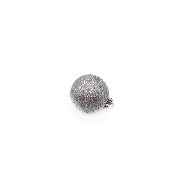 Gömb, 4 cm, ezüst csillámos