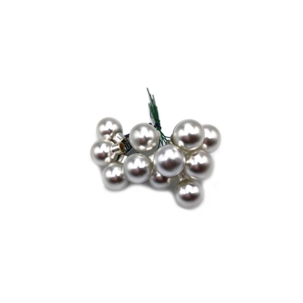Üveggömb pick 2,5 cm, ezüst matt